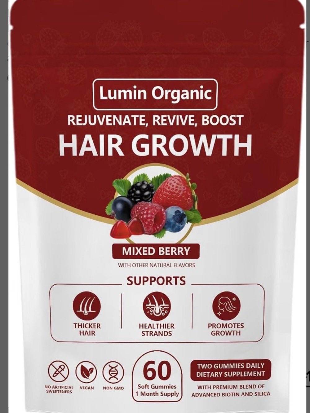 Hair Growth Gummies - Mixed Berry Red